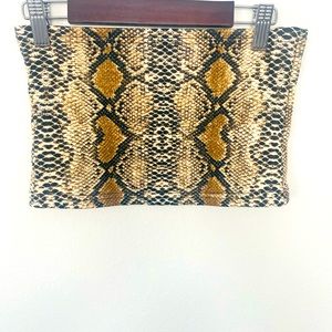 Snakeskin print tube top.